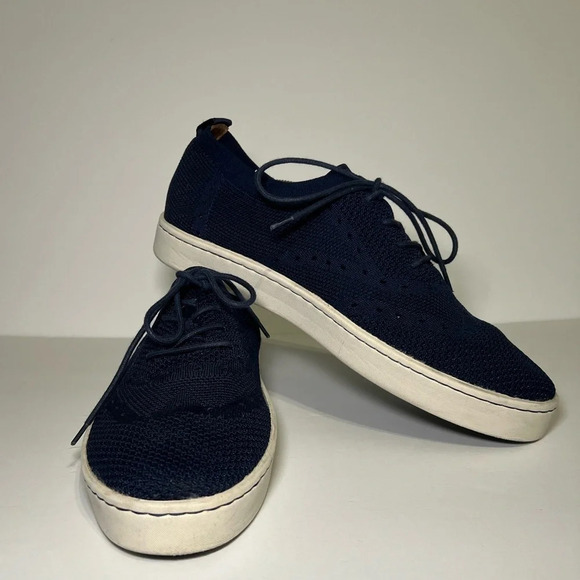 🌻 Born Bearse Wing Tip Men’s Oxford Lace Up Shoes in Navy Blue Knit Size 12 - Picture 1 of 9